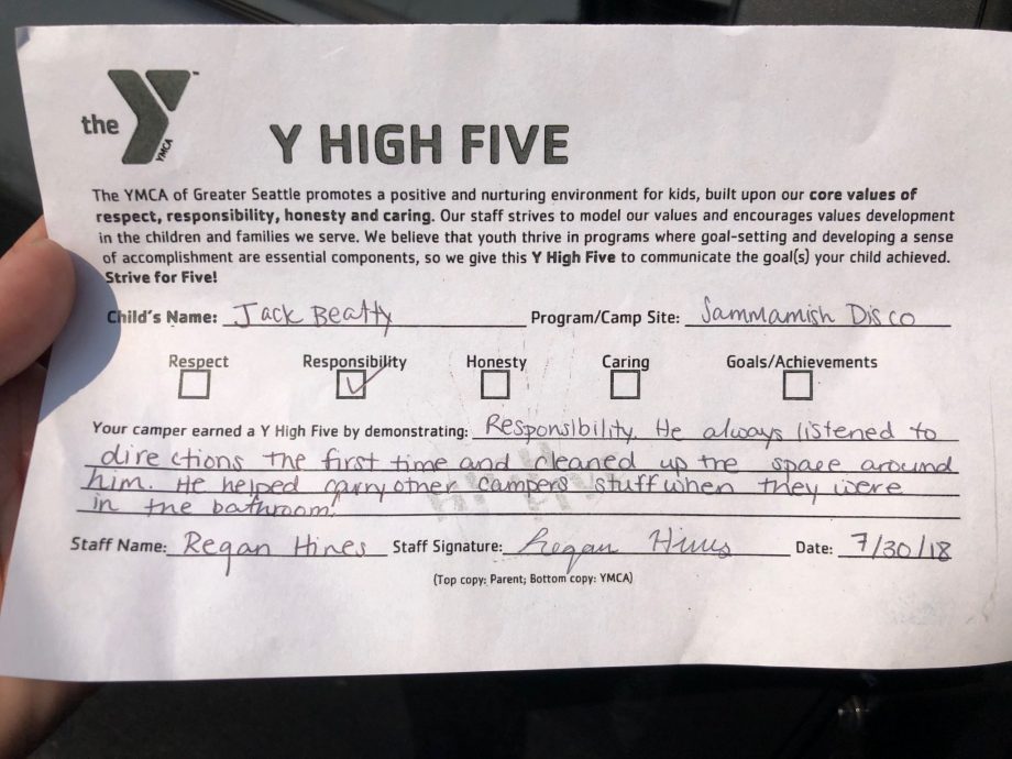 The YMCA Sent Home A Report Today